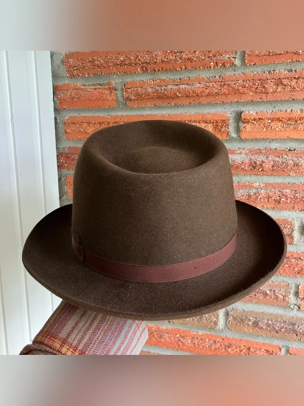 Borsalino Rain Proof Line Water Repellent Brown Fedora 7 3/8 - 7 1/2